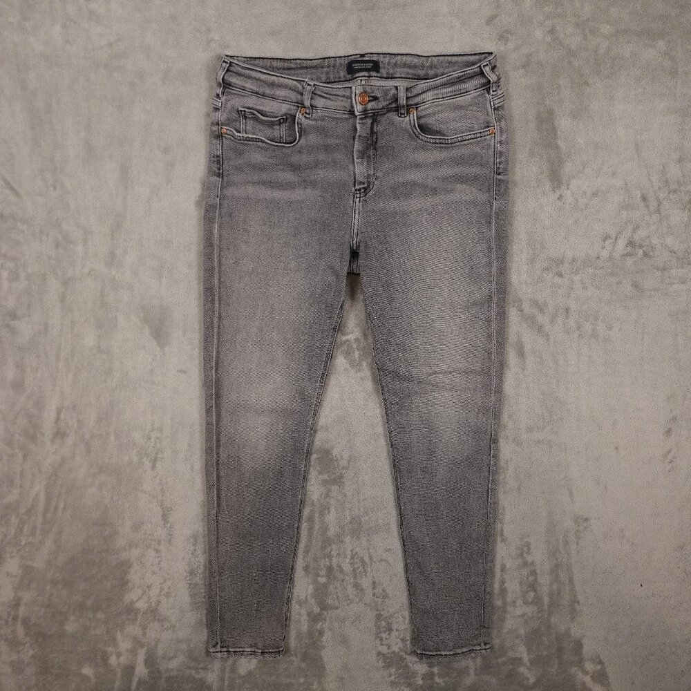Scotch & Soda Amsterdams Blauw Gray Mid Rise Skinny Jeans Women’s 32/32